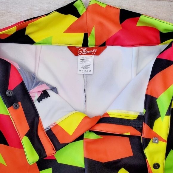 Shinesty Romania Women's Ski Pants 80s 90s Geometric Print Snow Winter Sz Small - Picture 9 of 15